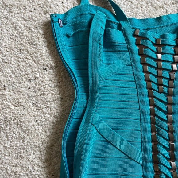 Herve Leger Katarina Dress in BT Blue Lagoon - Picture 4 of 9